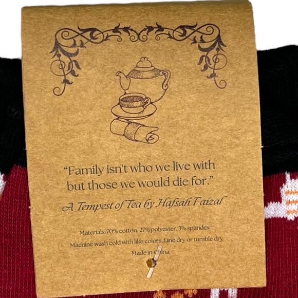 OwlCrate A Tempest of Tea Tea Time Socks - October 2024 "Bleed You Dry" - Picture 4 of 6